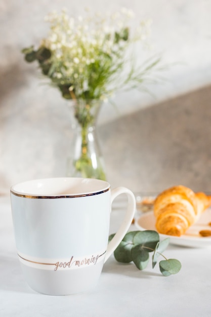 Free Photo breakfast with coffee cup