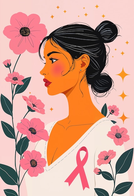 Breast cancer awareness illustration