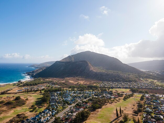 Breathtaking hawaii landscape with ocean