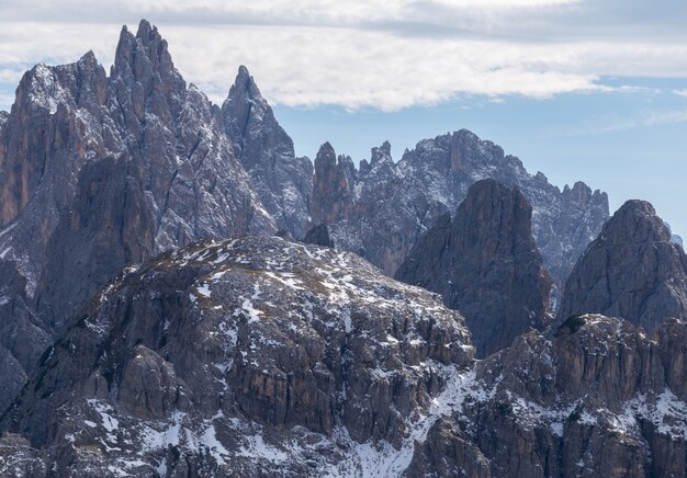 Breathtaking shot of the early morning in the Italian Alps