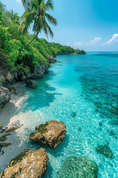 Breathtaking view of natural beach landscape