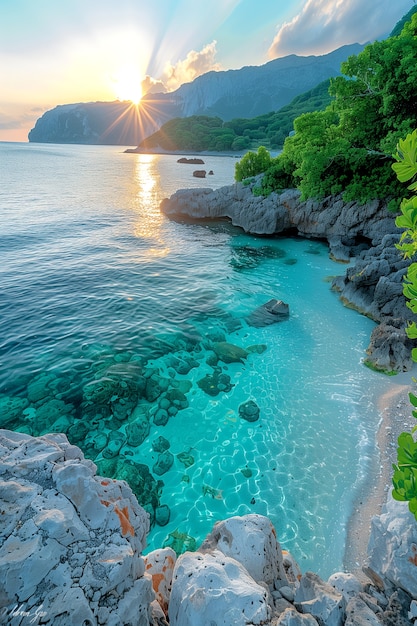 Breathtaking view of natural beach landscape