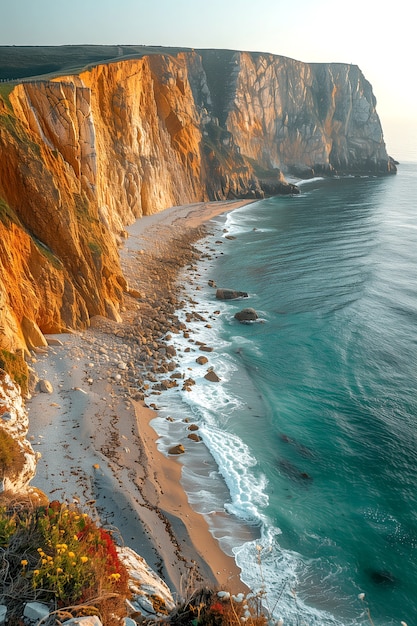 Free Photo breathtaking view of natural beach landscape