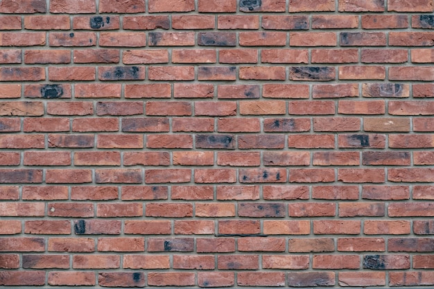 Brick wall. Texture of red brick with gray filling