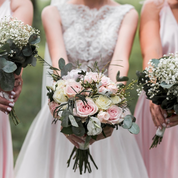 Bride and bridesmaids