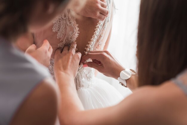 Bride dressing up