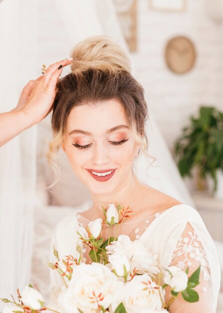 Bride getting ready