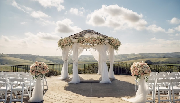 Free photo bride and groom celebrate love in nature generated by ai