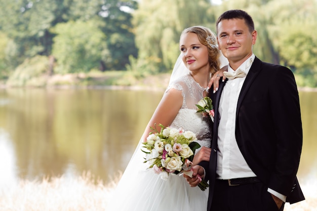 Free Photo bride and groom on the walk