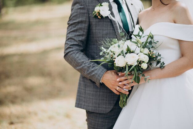 Bride holding her wedding bouquet