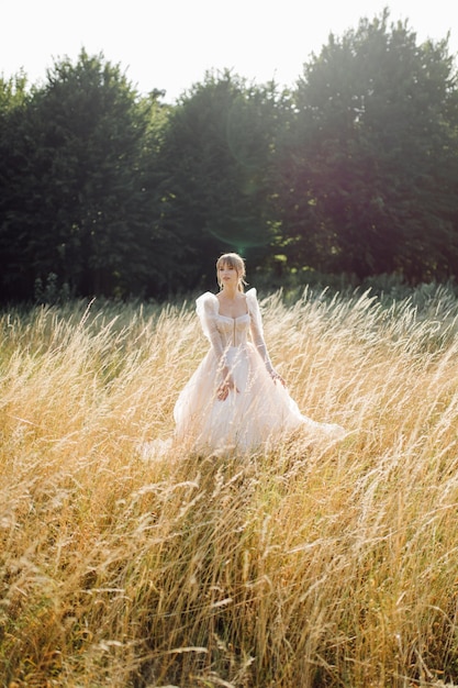 Free photo bride in the nature