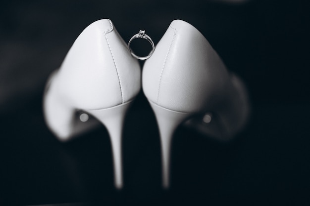 Free photo bride's wedding shoes