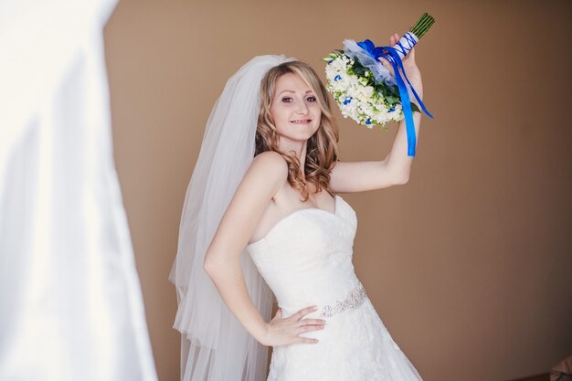 Bride with bouquet