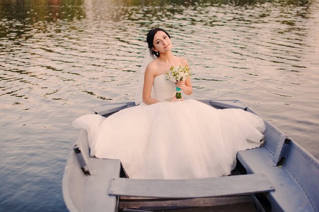 Bride with face illusion