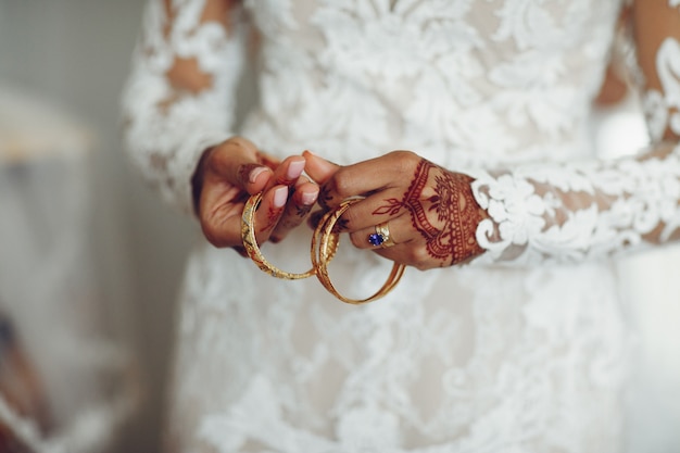 Bride with mehendi