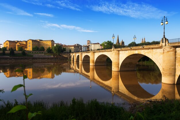 bridge over Ebro river. Logrono, Spain