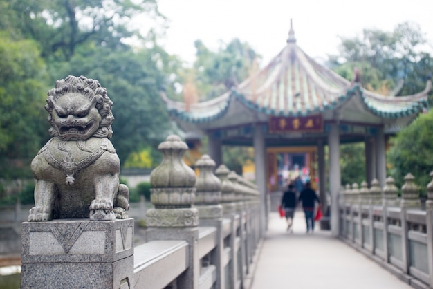 Bridge with a sculpture of a lion