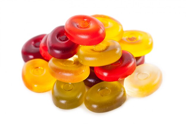 Bright candies isolated on a white  