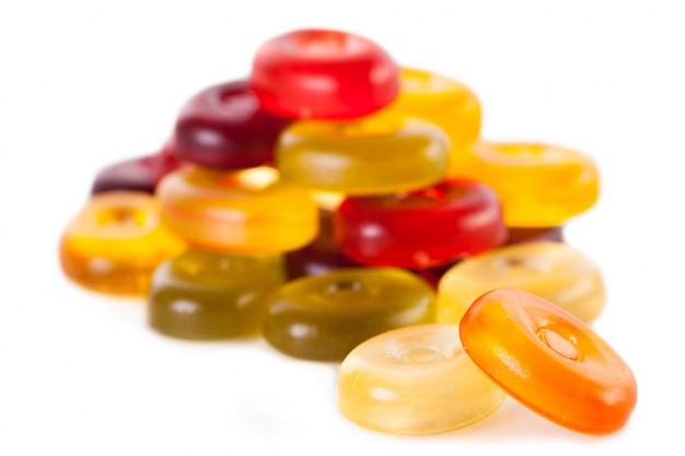 Bright candies isolated on a white  