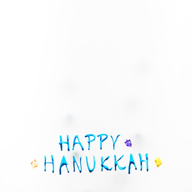 Free Photo bright happy hanukkah writing