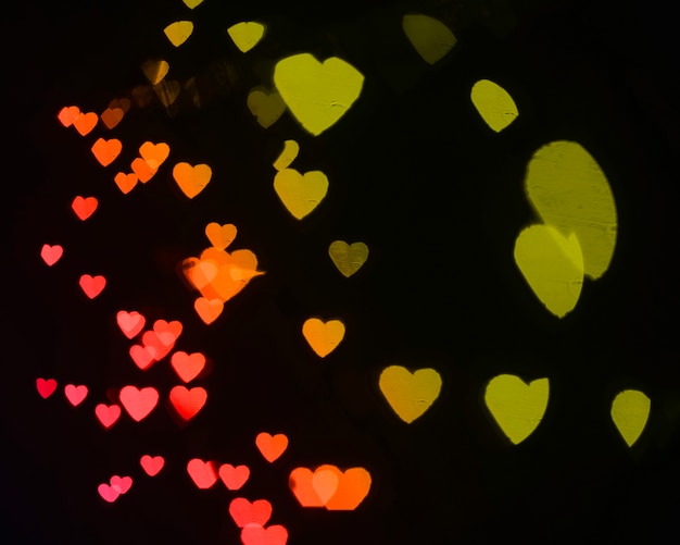 Free photo bright hearts on black