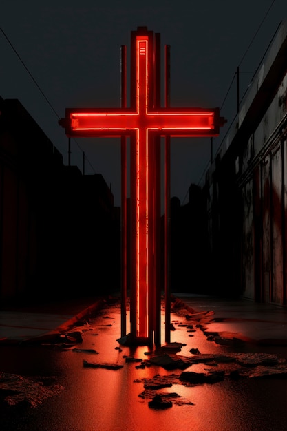 Bright light jesus cross