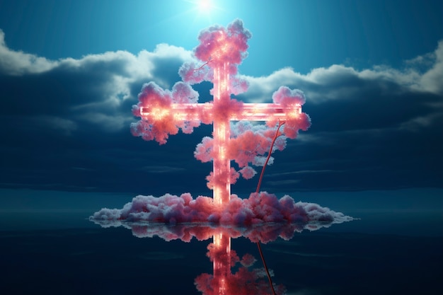 Free photo bright light jesus cross