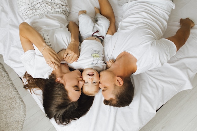 Bright morning of a young family