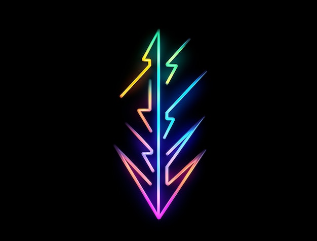 Free Photo bright neon colors illuminated arrow