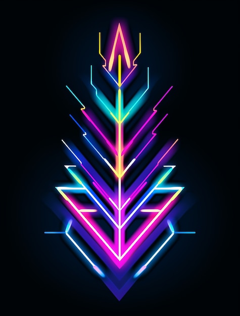 Free Photo bright neon colors illuminated arrow