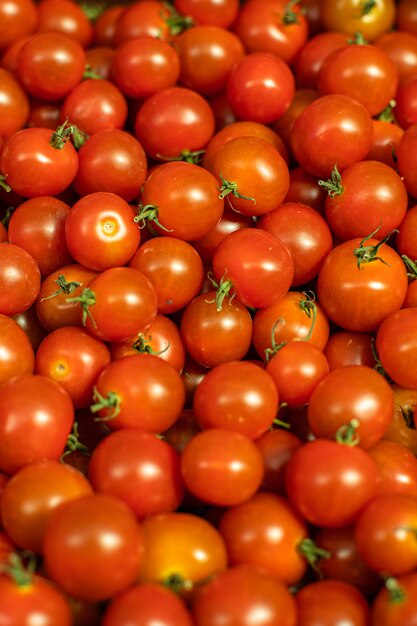 Bright red ripe cherry tomatoes