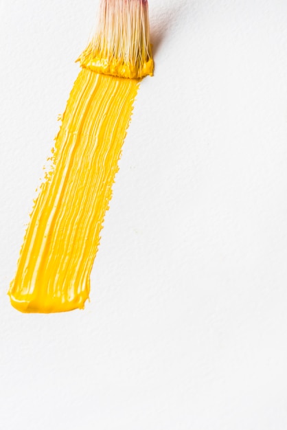 Free photo bristle of brush and yellow smear