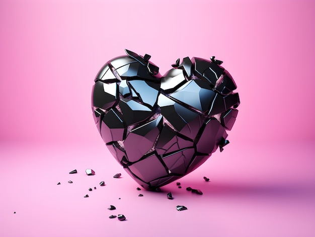 Broken heart in studio