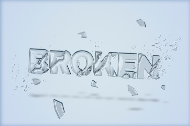 Free photo broken text in broken glass font