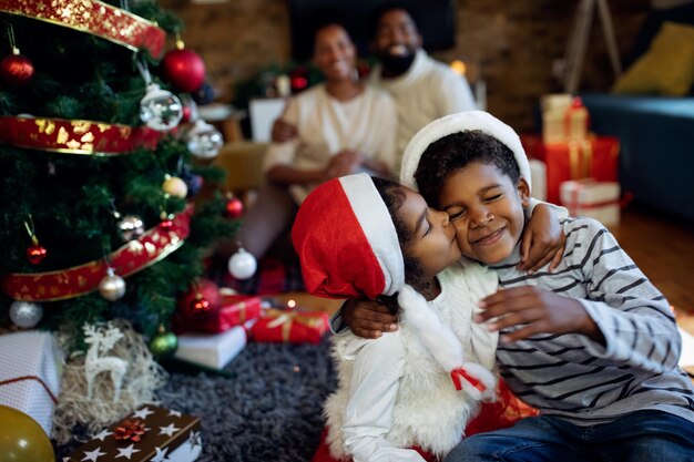 Brother and sister love on Christmas day