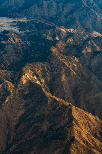 Brown aerial mountain shot