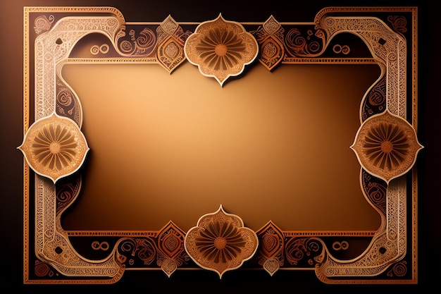 Free photo a brown background with a frame that says arabic on it