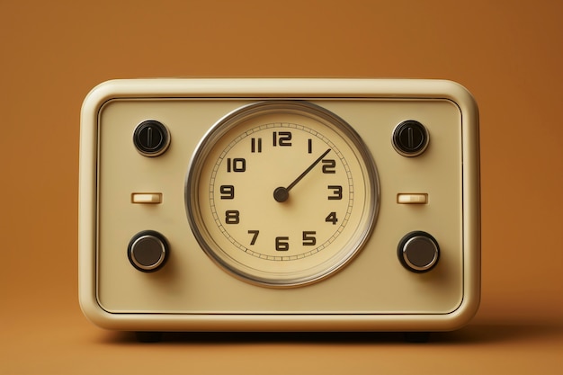 Free Photo brown retro electronic clock device