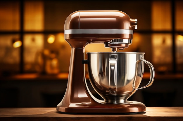 Free photo brown retro electronic kitchen robot device