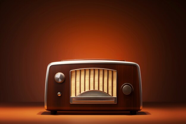 Brown retro electronic radio device