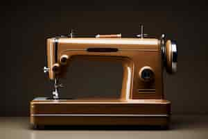 Free photo brown retro electronic sewing machine device