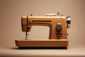 Free photo brown retro electronic sewing machine device