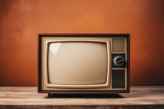 Free photo brown retro electronic tv device