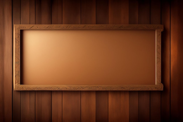 Brown wooden frame with a wooden shelf