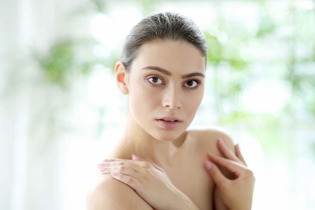 Brunette young woman posing