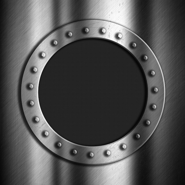 Free photo brushed metal with porthole