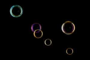 Free photo bubbles on black background