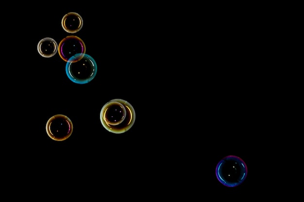 Bubbles on black background