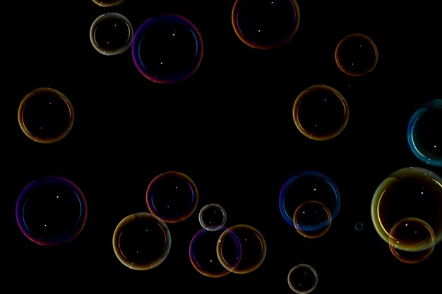 Bubbles on black background