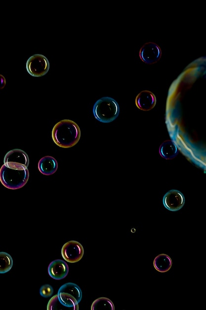 Free photo bubbles on black background